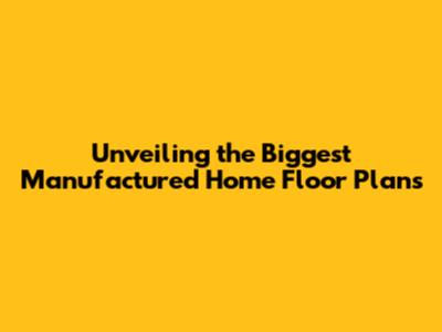 Unveiling the Biggest Manufactured Home Floor Plans