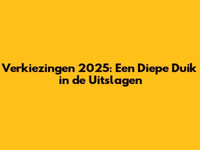 Verkiezingen 2025: Een Diepe Duik in de Uitslagen