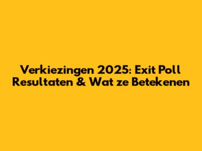Verkiezingen 2025: Exit Poll Resultaten & Wat ze Betekenen