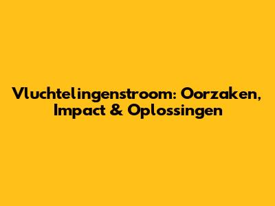 Vluchtelingenstroom: Oorzaken, Impact & Oplossingen