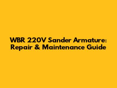 WBR 220V Sander Armature: Repair & Maintenance Guide