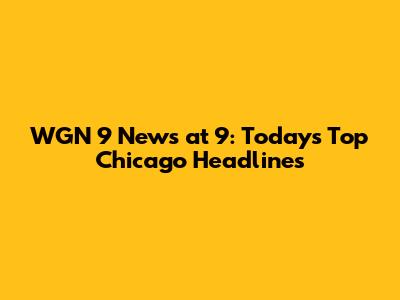 WGN 9 News at 9: Today's Top Chicago Headlines