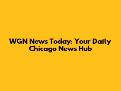 WGN News Today: Your Daily Chicago News Hub