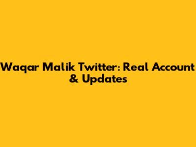 Waqar Malik Twitter: Real Account & Updates