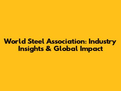 World Steel Association: Industry Insights & Global Impact
