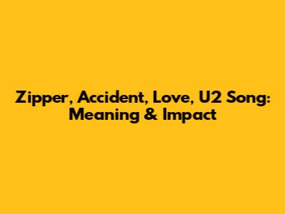 Zipper, Accident, Love, U2 Song: Meaning & Impact
