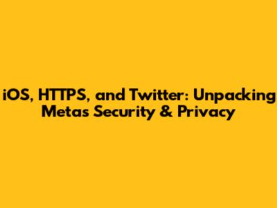 iOS, HTTPS, and Twitter: Unpacking Meta's Security & Privacy