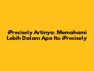 iPrecisely Artinya: Memahami Lebih Dalam Apa Itu iPrecisely