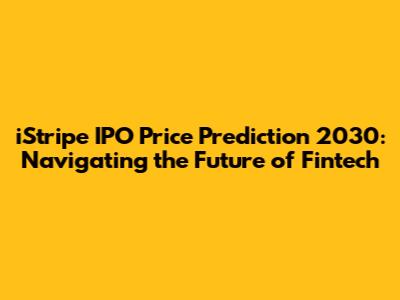 iStripe IPO Price Prediction 2030: Navigating the Future of Fintech